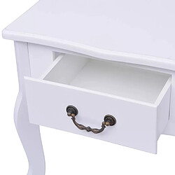 Avis Helloshop26 Table de nuit chevet commode armoire meuble chambre 2 pcs mdf blanc 1402181