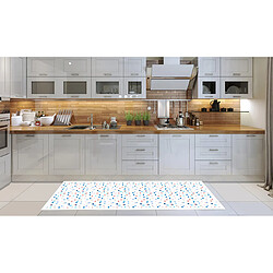 Alter Chemin de cuisine, 100% Made in Italy, Tapis résistant aux taches avec impression numérique, Tapis antidérapant et lavable, Modèle Blanco, 180x52 cm