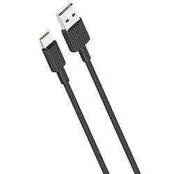 XO NB156 TPE durable universel USB vers USB-C Données et Câble Chargeur Rapide 2,4A 1m Noir