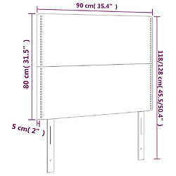 vidaXL Têtes de lit 2 pcs Noir 90x5x78/88 cm Tissu pas cher