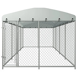 vidaXL Chenil extérieur avec toit pour chiens 7,6x3,8x2,3 m