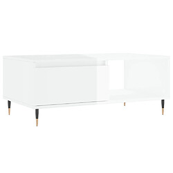 vidaXL Table basse Blanc brillant 90x50x36,5 cm Bois d'ingénierie