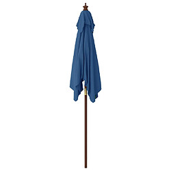 Avis vidaXL Parasol de jardin avec mât en bois bleu azuré 198x198x231 cm