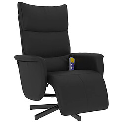 vidaXL Fauteuil inclinable de massage repose-pieds noir similicuir