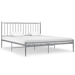 Maison Chic Lit adulte - Lit simple Cadre de lit,Structure du lit Contemporain Gris Métal 140x200 cm -MN84122