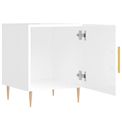 Maison Chic Table de chevet,Table de Nuit,Meuble de Rangement blanc brillant 40x40x50 cm bois d’ingénierie pas cher