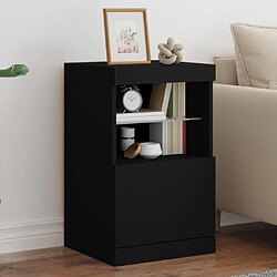 Maison Chic Commode Buffet - Meuble de rangement avec lumières LED noir 41x37x67 cm -GKD97049