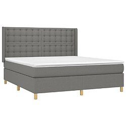 Avis vidaXL Sommier à lattes de lit matelas LED Gris foncé 180x200 cm Tissu