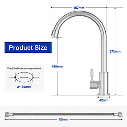 Cecipa max Robinet de Cuisine - Robinet d'évier de Cuisine à eau froide - Acier Inoxydable Brossé + Distributeur de Savon de Cuisine Noir pas cher