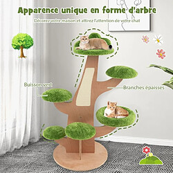 Helloshop26 Arbre à chat 128 cm griffoirs perchoir patins antidérapant lit pour chat tour de jeux pour chat en forme de pin vert 20_0007644 pas cher