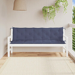 vidaXL Coussins de banc de jardin lot de 2 bleu marine 180x50x7 cm