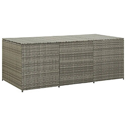 vidaXL Boîte de rangement de jardin résine tressée 180x90x70 cm gris