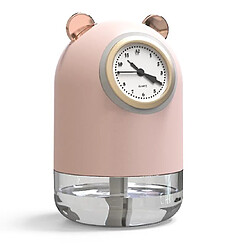 Universal Mini humidificateur USB, diffuseur d'arômes hydratants pour la maison, avec horloge (rose)