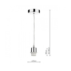 Luminaire Center Suspension design Polished Chrome poli 1 ampoule 180cm