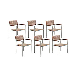 Beliani Lot de 6 chaises VIAREGGIO Bois Bois clair