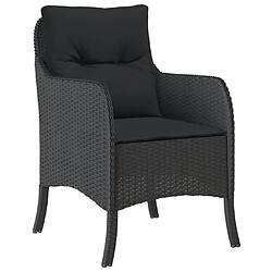 Avis Maison Chic Ensemble à manger d'extérieur 9 pcs avec coussins,Salon de jardin noir résine tressée -GKD923373