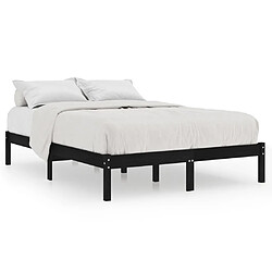 vidaXL Cadre de lit sans matelas noir bois massif 200x200 cm