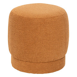 Pegane Pouf rond en tissu coloris Ambre - diamètre 39 Hauteur 40 cm