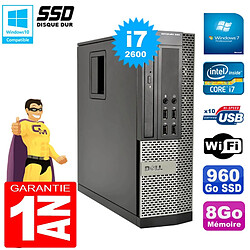 PC DELL 990 SFF Core I7-2600 Ram 8Go Disque 960Go SSD Graveur Wifi W7 - Occasion