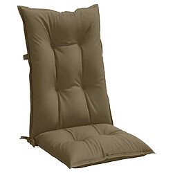 Acheter vidaXL Coussins de chaise à dossier haut lot de 6 taupe mélangé tissu