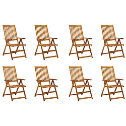 vidaXL Chaises pliables de jardin lot de 8 Bois d'acacia solide