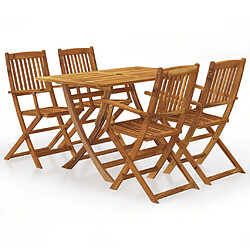 vidaXL Ensemble à manger de jardin pliable 5 pcs Bois d'acacia solide