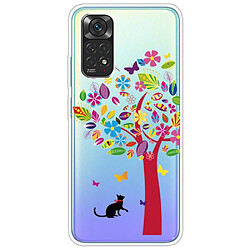 Coque en TPU anti-rayures Chat et arbre coloré pour votre Xiaomi Redmi Note 11S 4G/Redmi Note 11 4G (Qualcomm)