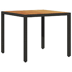 Maison Chic Table de jardin | Table d'extérieur et dessus en bois d'acacia noir résine tressée -GKD74572