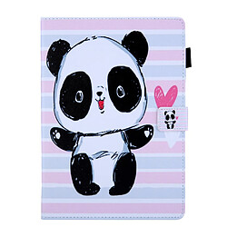 Etui en PU impression de modèle avec support et porte-cartes panda mignon pour votre Apple iPad 10.2 (2019)