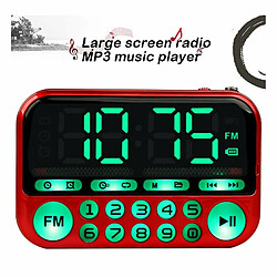 Mini Radio Portable Grand Écran Portable Numérique Fm Usb Tf Mp3 Lecteur Rechargeable Haut-Parleur Rouge