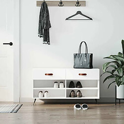 Maison Chic Banc à chaussures | Meuble de rangement à chaussures Meuble d'Entrée blanc 102x35x55 cm bois d'ingénierie -MN66824