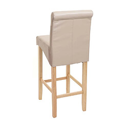 Acheter Mendler Tabouret de bar HWC-C33, chaise de bar tabouret de comptoir, bois ~ crème, pieds légers, simili cuir