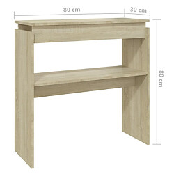 vidaXL Table console chêne sonoma 80x30x80 cm bois d'ingénierie pas cher