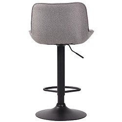 Decoshop26 Tabouret de bar en tissu gris pied métal noir siège rembourré et matelassé 10_0000426 pas cher