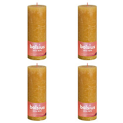 Bolsius Bougies pilier rustiques 4 pcs 190x68 mm Jaune nid d'abeilles