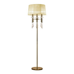 Avis Luminaire Center Lampadaire Tiffany 3+3 Ampoules E27+G9, laiton antique avec Abat jour bronze & cristal transaparent