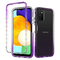 Coque en TPU 2-en-1 détachable, couleur dégradée, anti-rayures violet pour votre Samsung Galaxy A03s (166.5 x 75.98 x 9.14mm)