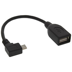 Câble adaptateur InLine® Micro USB OTG Micro-B mâle coudé vers USB A femelle 0,1 m 