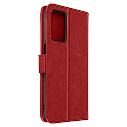 Avizar Housse Oppo A16 et A16s Clapet Portefeuille Fonction Support vidéo rouge