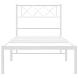 Maison Chic Lit adulte - Cadre de lit métal avec tête de lit pour chambre blanc 100x190 cm -MN16379 pas cher