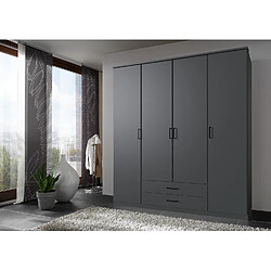 Avis Pegane Armoire placard meuble de rangement coloris gris graphite - Longueur 180 x Hauteur 198 x Profondeur 58 cm