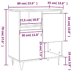 vidaXL Buffet Noir 60x35x70 cm Bois d'ingénierie pas cher