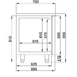 Table Réfrigérée Négative 3 Portes Mono-Bloc - Combisteel