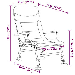 vidaXL Chaise de pêche avec accoudoir pliable vert pas cher