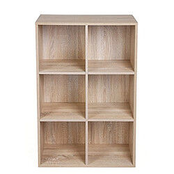 Vasagle Meuble de Rangement Etagère de 6 Casiers Bibliothèque Rayonnage, 65,5 x 30,5 x 97,5 cm (L x l x H), Couleur de Bois LBC203H