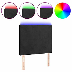 Maison Chic Tête de lit scandinave à LED,meuble de chambre Noir 80x5x118/128 cm Velours -MN57753