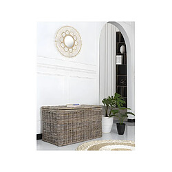 Vente-Unique Coffre de rangement en kubu TIMGAD - L100 x P55 x H55 cm - Gris naturel