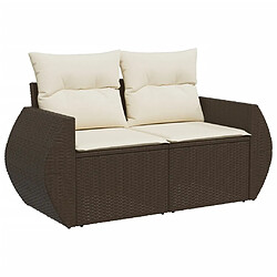 Avis vidaXL Salon de jardin avec coussins 6 pcs marron résine tressée