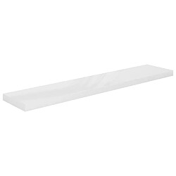 Avis Maison Chic Lot de 2 Étagère murale flottante,Etagère de rangement Blanc brillant 120x23,5x3,8cm MDF -MN31094