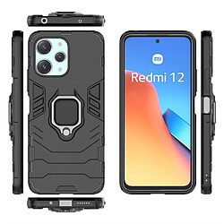 Htdmobiles Coque pour Xiaomi Redmi 12 4G et 5G / Poco M6 Pro 5G - housse etui rigide anti choc + film ecran - NOIR